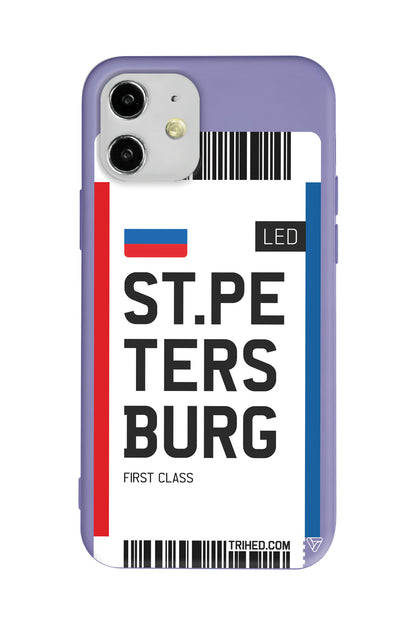 ST. Petersburg Bileti Lansman Model İçi Kadife Silikon Telefon Kılıfı