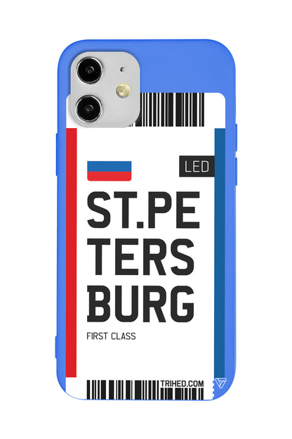 ST. Petersburg Bileti Lansman Model İçi Kadife Silikon Telefon Kılıfı