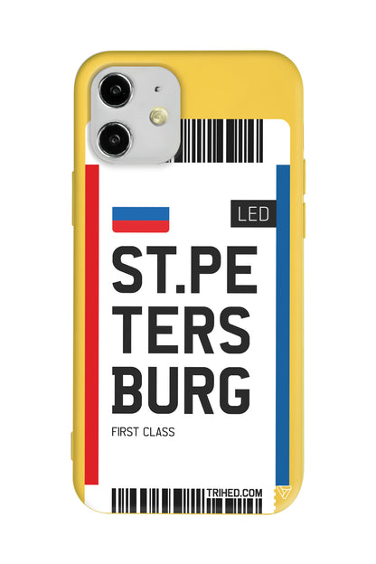 ST. Petersburg Bileti Lansman Model İçi Kadife Silikon Telefon Kılıfı