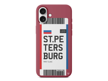 ST. Petersburg Bileti Lansman Model İçi Kadife Silikon Telefon Kılıfı