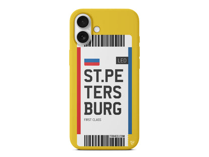 ST. Petersburg Bileti Lansman Model İçi Kadife Silikon Telefon Kılıfı