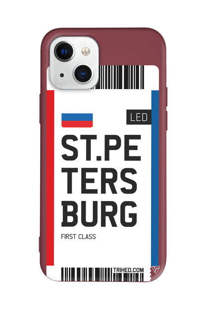 ST. Petersburg Bileti Lansman Model İçi Kadife Silikon Telefon Kılıfı