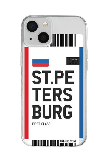 ST. Petersburg Bileti Lansman Model İçi Kadife Silikon Telefon Kılıfı