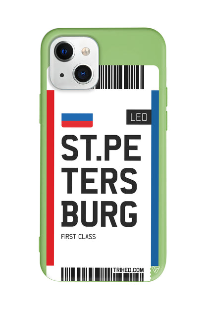 ST. Petersburg Bileti Lansman Model İçi Kadife Silikon Telefon Kılıfı