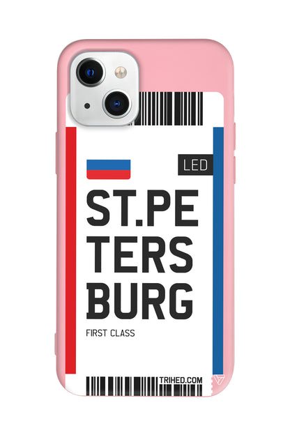 ST. Petersburg Bileti Lansman Model İçi Kadife Silikon Telefon Kılıfı