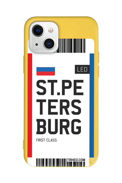 ST. Petersburg Bileti Lansman Model İçi Kadife Silikon Telefon Kılıfı