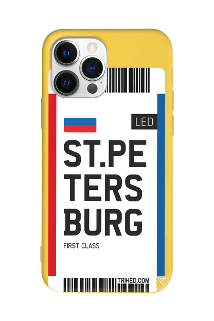 ST. Petersburg Bileti Lansman Model İçi Kadife Silikon Telefon Kılıfı