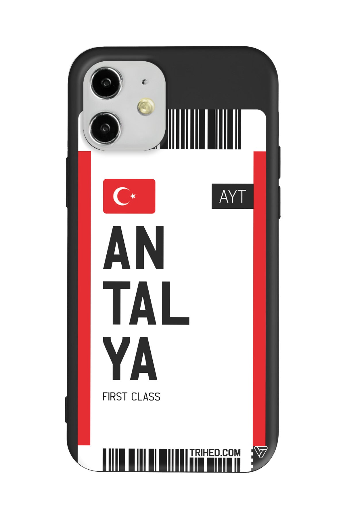 Antalya Bileti Lansman Model İçi Kadife Silikon Telefon Kılıfı