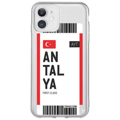 Antalya Bileti Lansman Model İçi Kadife Silikon Telefon Kılıfı