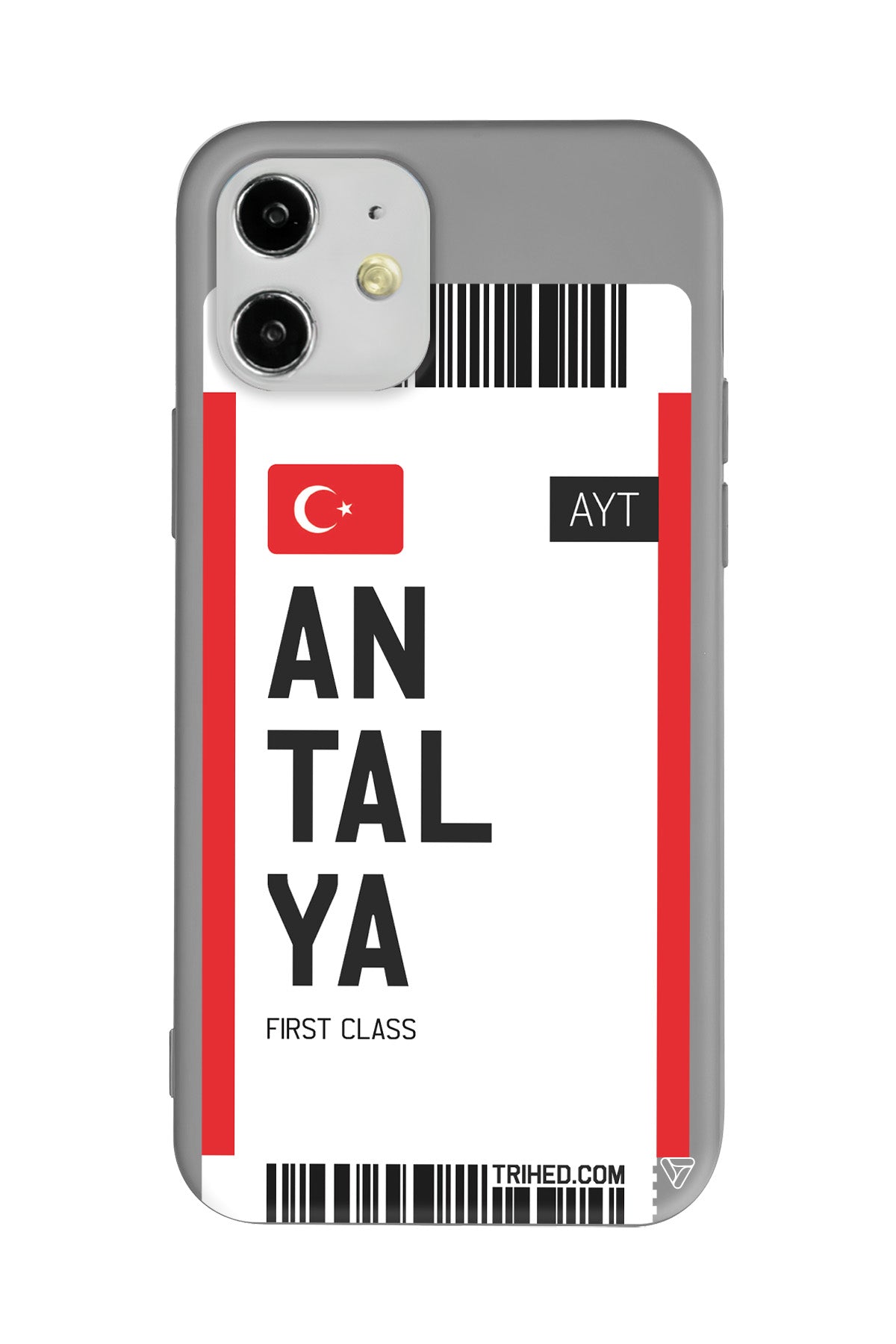 Antalya Bileti Lansman Model İçi Kadife Silikon Telefon Kılıfı