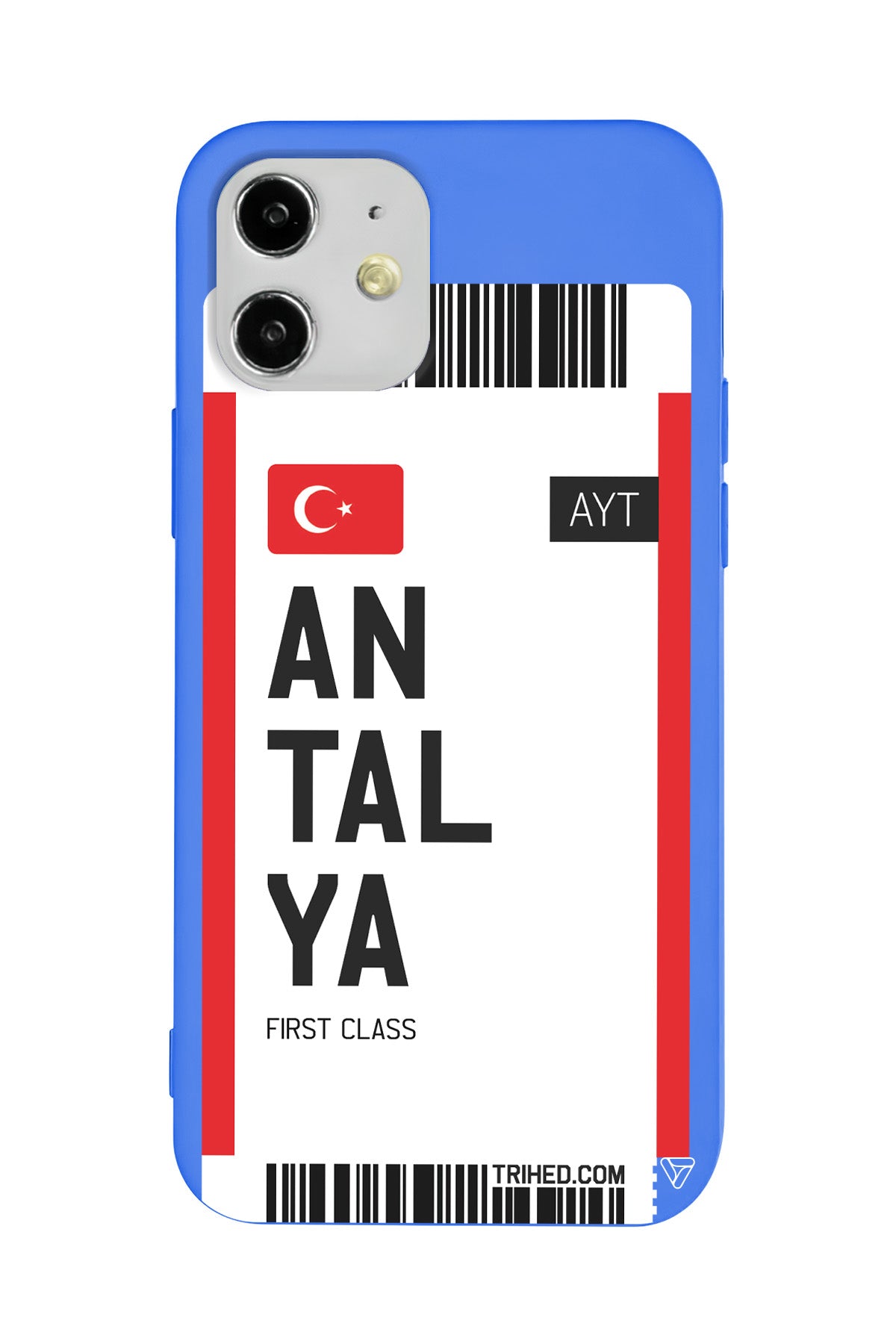 Antalya Bileti Lansman Model İçi Kadife Silikon Telefon Kılıfı