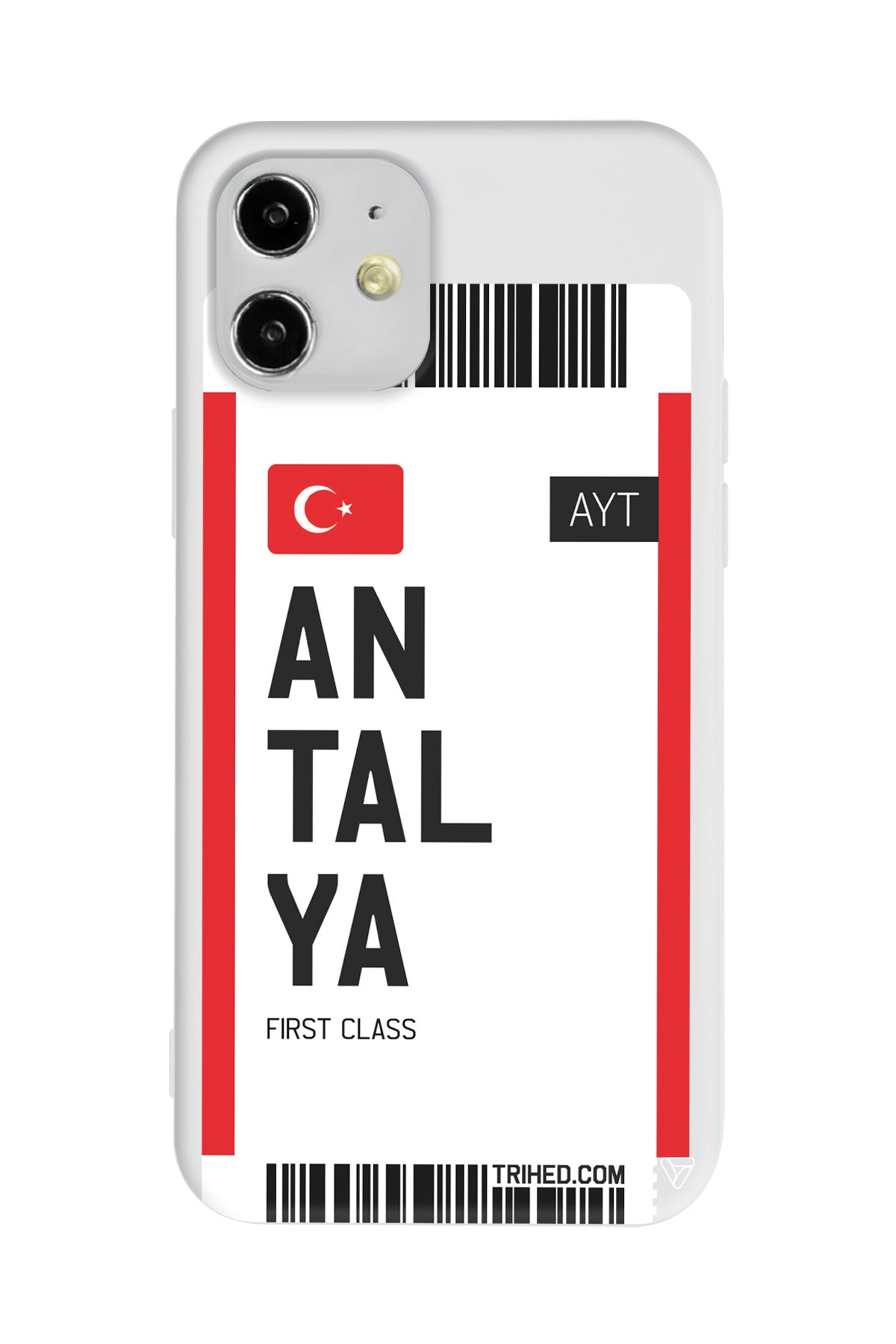 Antalya Bileti Lansman Model İçi Kadife Silikon Telefon Kılıfı