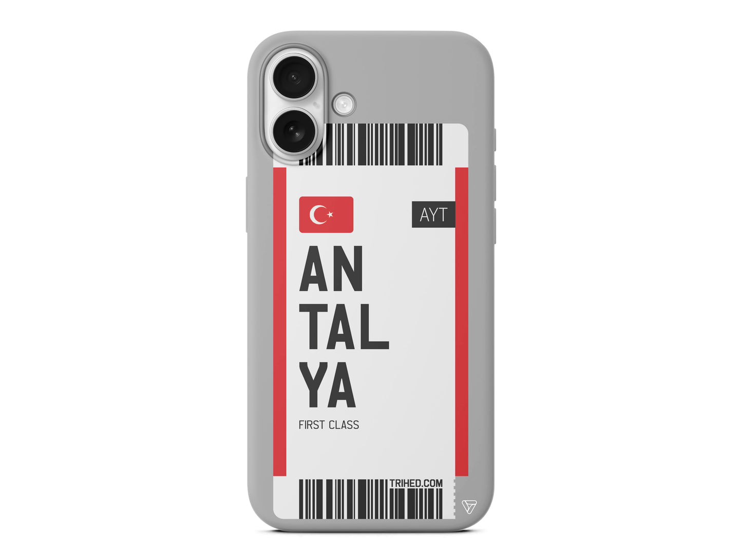 Antalya Bileti Lansman Model İçi Kadife Silikon Telefon Kılıfı