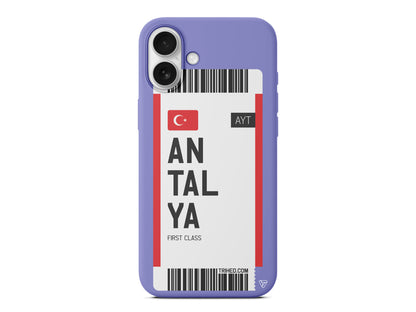 Antalya Bileti Lansman Model İçi Kadife Silikon Telefon Kılıfı – Plus Serisine Özel
