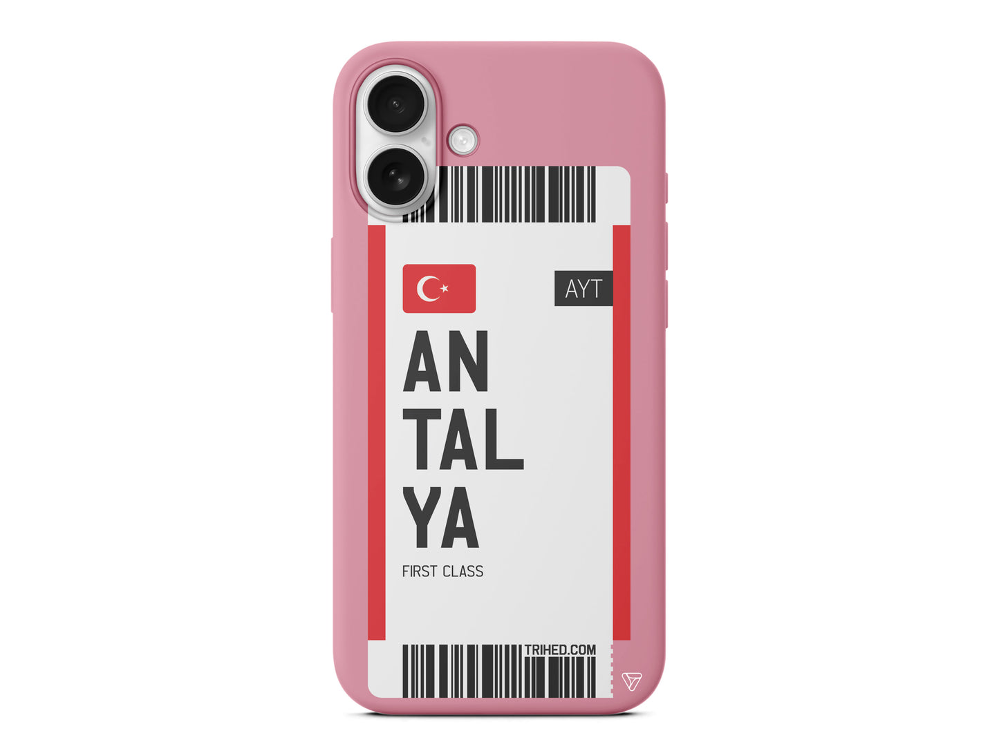 Antalya Bileti Lansman Model İçi Kadife Silikon Telefon Kılıfı