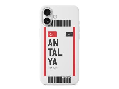 Antalya Bileti Lansman Model İçi Kadife Silikon Telefon Kılıfı – Plus Serisine Özel