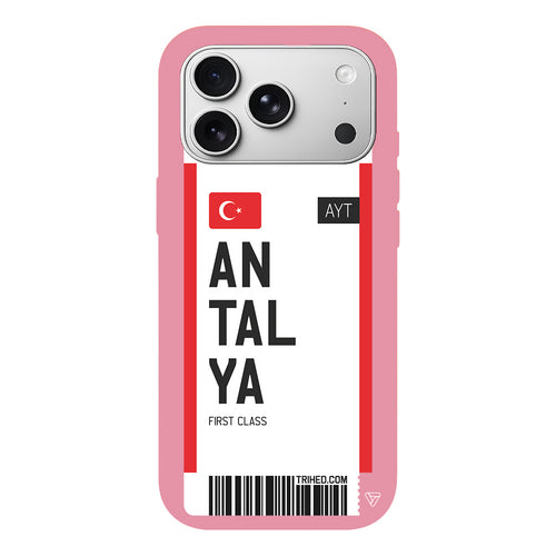 Antalya Bileti Lansman Model İçi Kadife Silikon Telefon Kılıfı