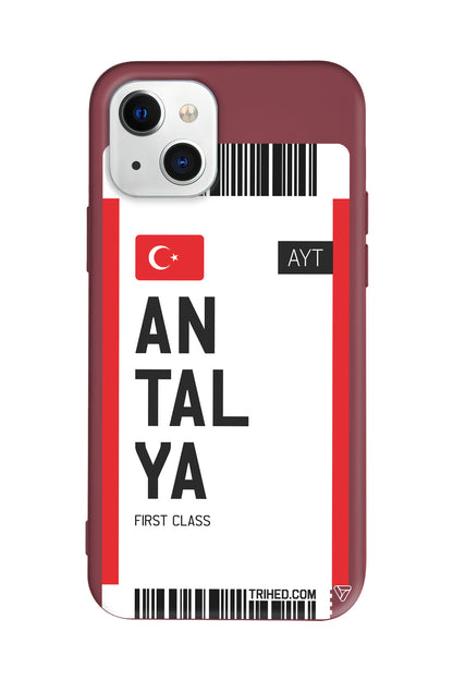 Antalya Bileti Lansman Model İçi Kadife Silikon Telefon Kılıfı – Plus Serisine Özel