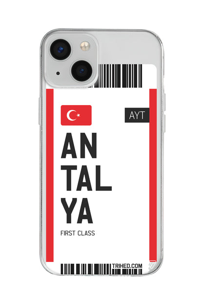 Antalya Bileti Lansman Model İçi Kadife Silikon Telefon Kılıfı – Plus Serisine Özel