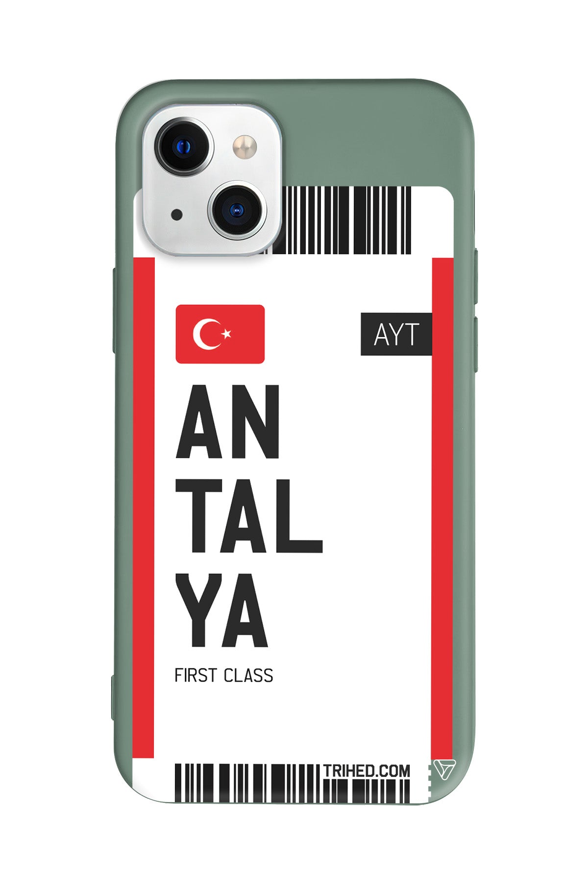 Antalya Bileti Lansman Model İçi Kadife Silikon Telefon Kılıfı