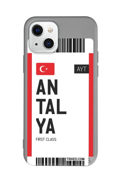 Antalya Bileti Lansman Model İçi Kadife Silikon Telefon Kılıfı – Plus Serisine Özel