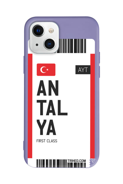 Antalya Bileti Lansman Model İçi Kadife Silikon Telefon Kılıfı – Plus Serisine Özel
