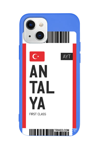 Antalya Bileti Lansman Model İçi Kadife Silikon Telefon Kılıfı – Plus Serisine Özel