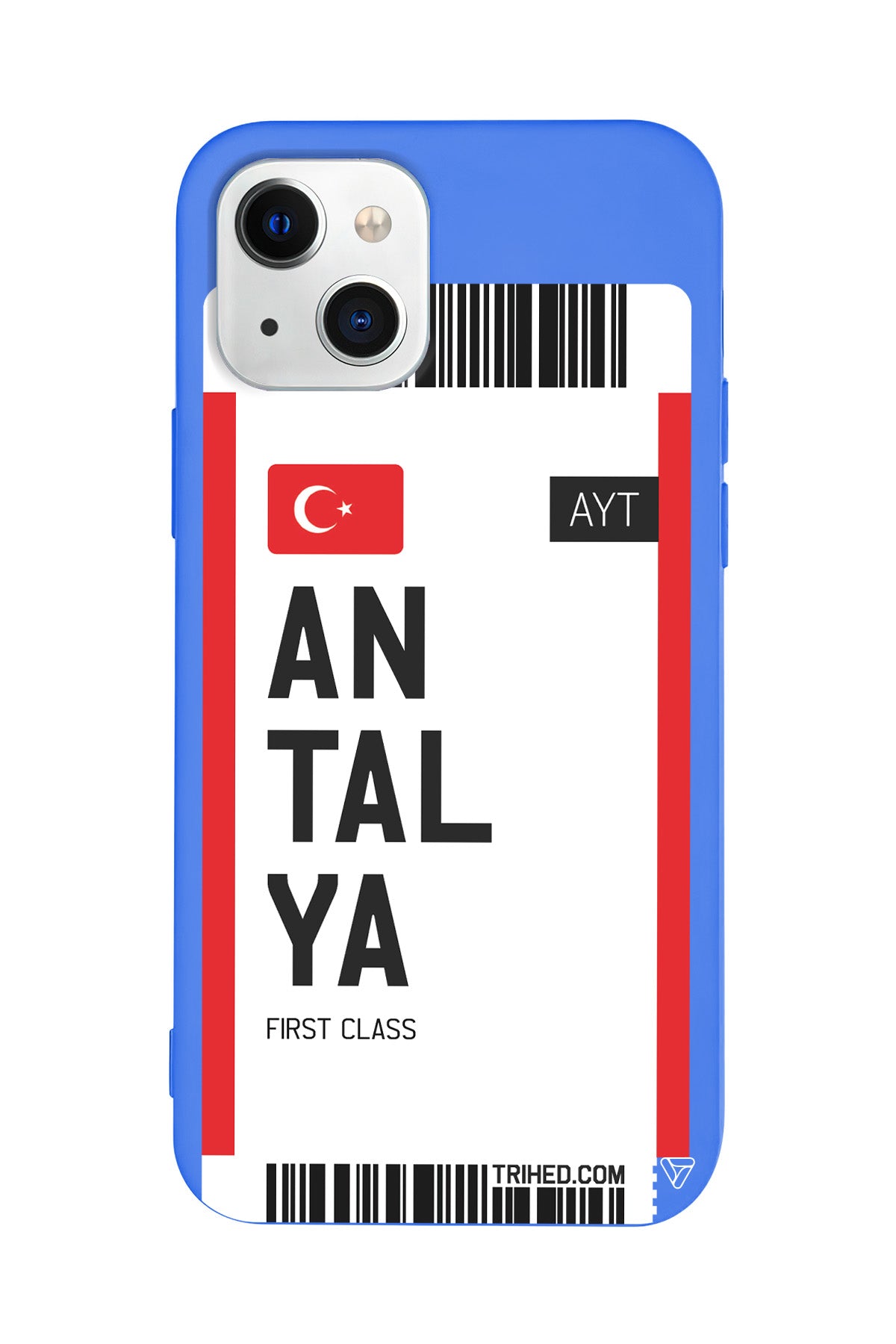 Antalya Bileti Lansman Model İçi Kadife Silikon Telefon Kılıfı