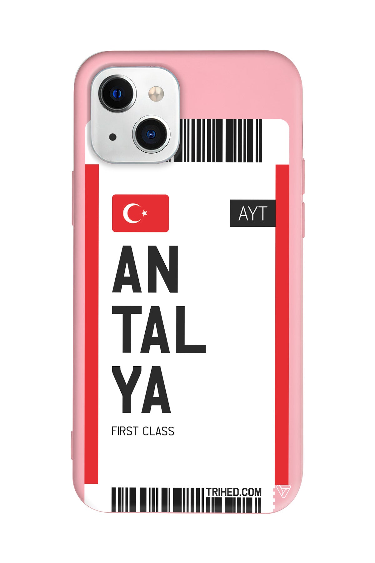 Antalya Bileti Lansman Model İçi Kadife Silikon Telefon Kılıfı
