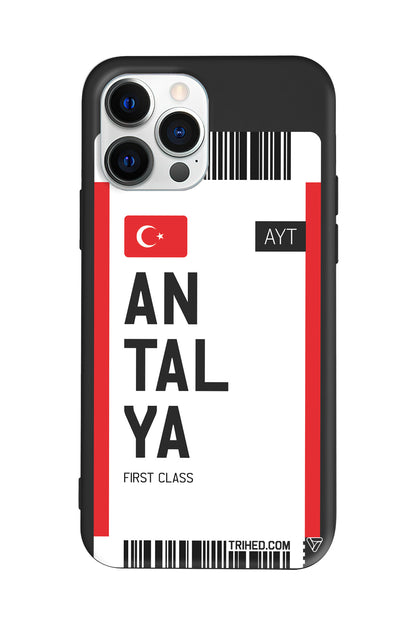 Antalya Bileti Lansman Model İçi Kadife Silikon Telefon Kılıfı