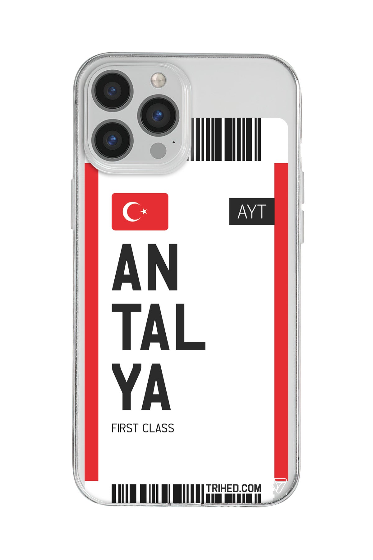 Antalya Bileti Lansman Model İçi Kadife Silikon Telefon Kılıfı