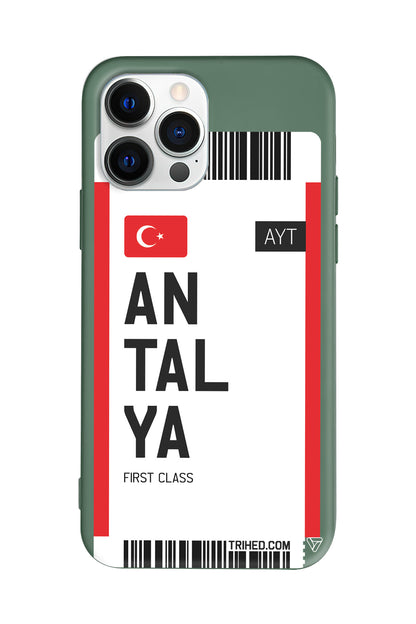 Antalya Bileti Lansman Model İçi Kadife Silikon Telefon Kılıfı