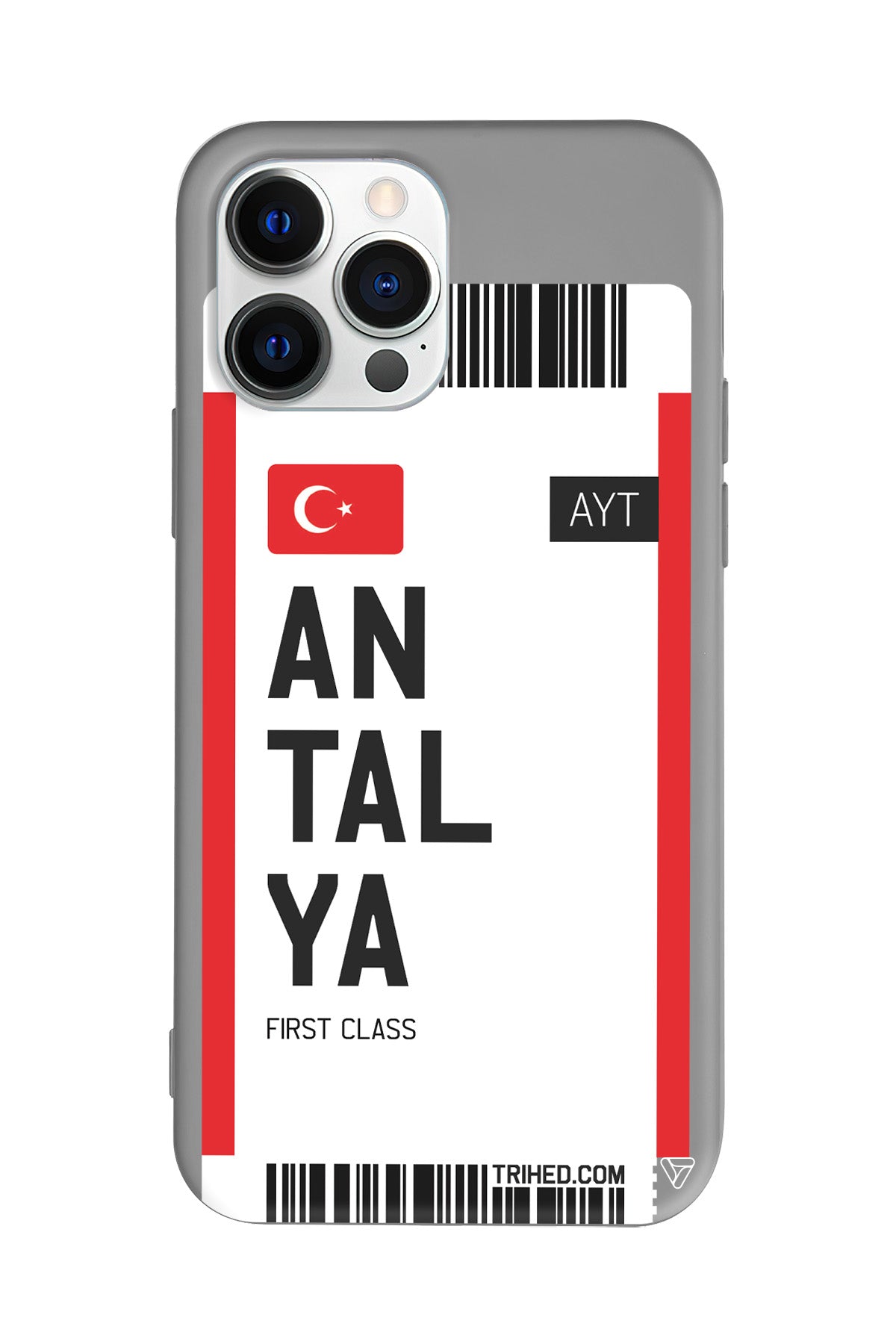 Antalya Bileti Lansman Model İçi Kadife Silikon Telefon Kılıfı