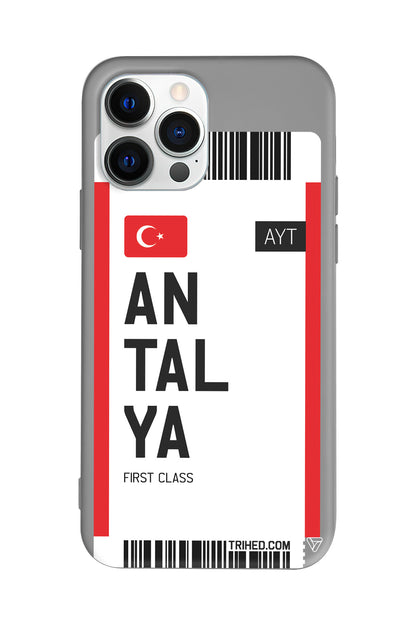 Antalya Bileti Lansman Model İçi Kadife Silikon Telefon Kılıfı