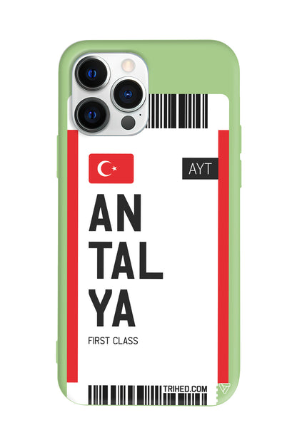 Antalya Bileti Lansman Model İçi Kadife Silikon Telefon Kılıfı