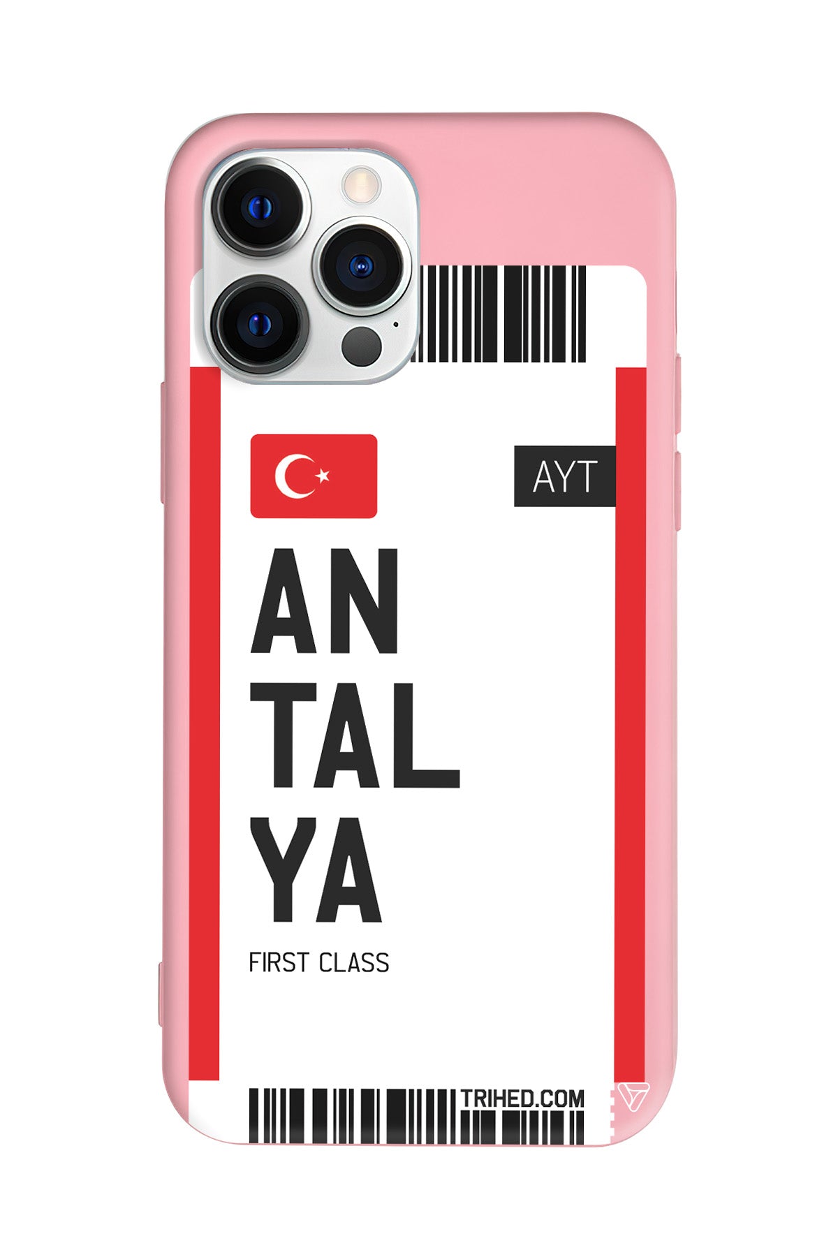 Antalya Bileti Lansman Model İçi Kadife Silikon Telefon Kılıfı