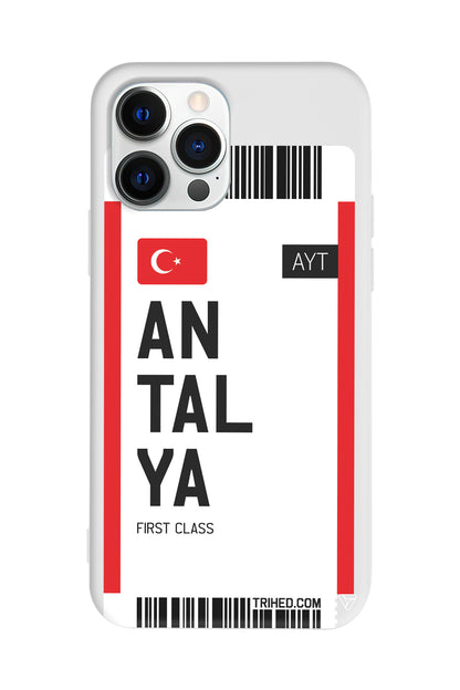 Antalya Bileti Lansman Model İçi Kadife Silikon Telefon Kılıfı