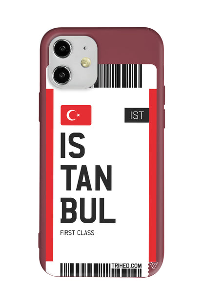 İstanbul Bileti Lansman Model İçi Kadife Silikon Telefon Kılıfı