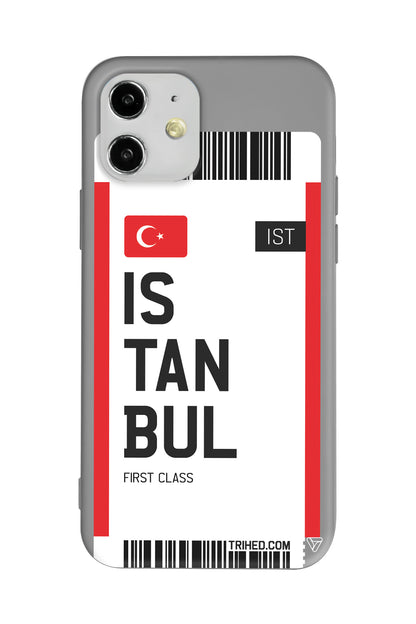 İstanbul Bileti Lansman Model İçi Kadife Silikon Telefon Kılıfı