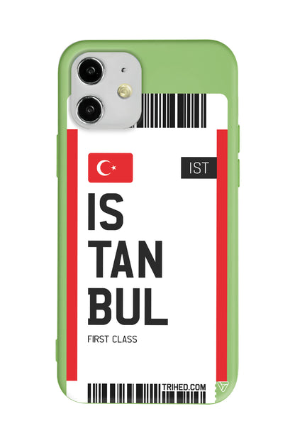 İstanbul Bileti Lansman Model İçi Kadife Silikon Telefon Kılıfı