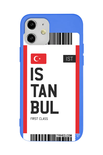 İstanbul Bileti Lansman Model İçi Kadife Silikon Telefon Kılıfı