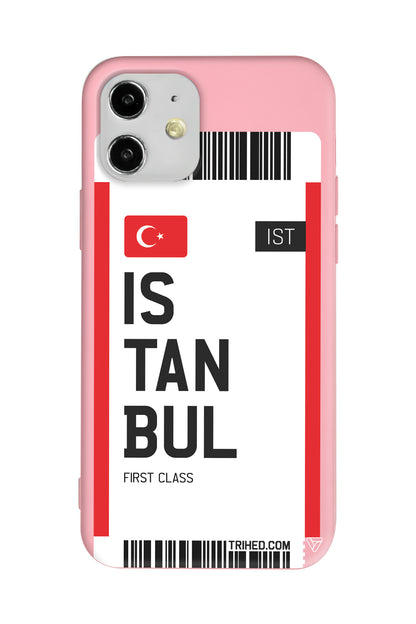İstanbul Bileti Lansman Model İçi Kadife Silikon Telefon Kılıfı