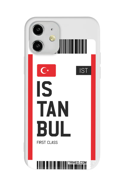 İstanbul Bileti Lansman Model İçi Kadife Silikon Telefon Kılıfı