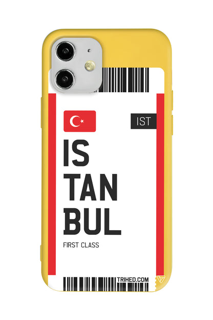 İstanbul Bileti Lansman Model İçi Kadife Silikon Telefon Kılıfı