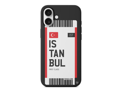 İstanbul Bileti Lansman Model İçi Kadife Silikon Telefon Kılıfı