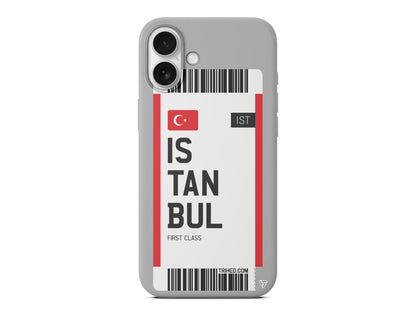 İstanbul Bileti Lansman Model İçi Kadife Silikon Telefon Kılıfı