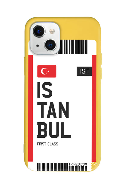 İstanbul Bileti Lansman Model İçi Kadife Silikon Telefon Kılıfı