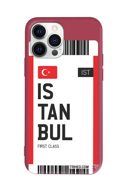 İstanbul Bileti Lansman Model İçi Kadife Silikon Telefon Kılıfı