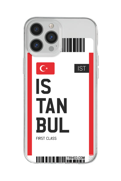 İstanbul Bileti Lansman Model İçi Kadife Silikon Telefon Kılıfı