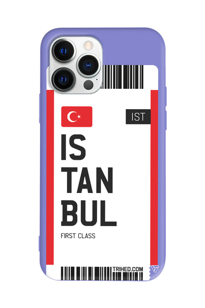 İstanbul Bileti Lansman Model İçi Kadife Silikon Telefon Kılıfı